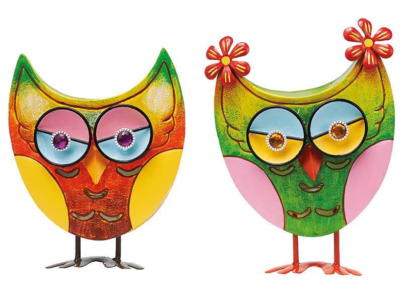 15178 Metall Eule m. Feder