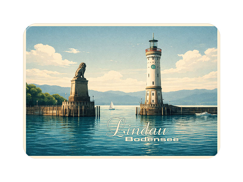 Souvenir Foto Magnet Lindau aus Kunststoff 8x5cm