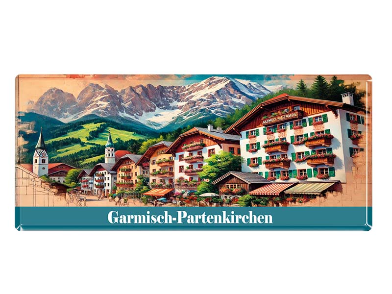Souvenir Foto Magnet Garmisch-Partenkirchen 11x4cm