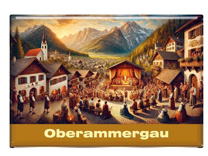 Souvenir Foto Magnet Oberammergau 9,5x6,5cm Souvenir Foto Magnet Oberammergau 9,5x6,5cm