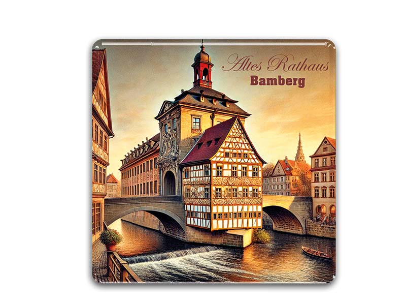 Souvenir Foto Magnet quadratisch Bamberg 6,5x6,5cm