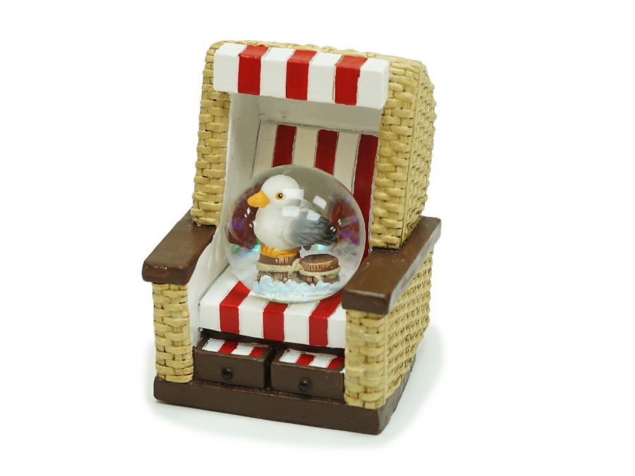 17144-0 Glitzerkugel Möwe im Strandkorb