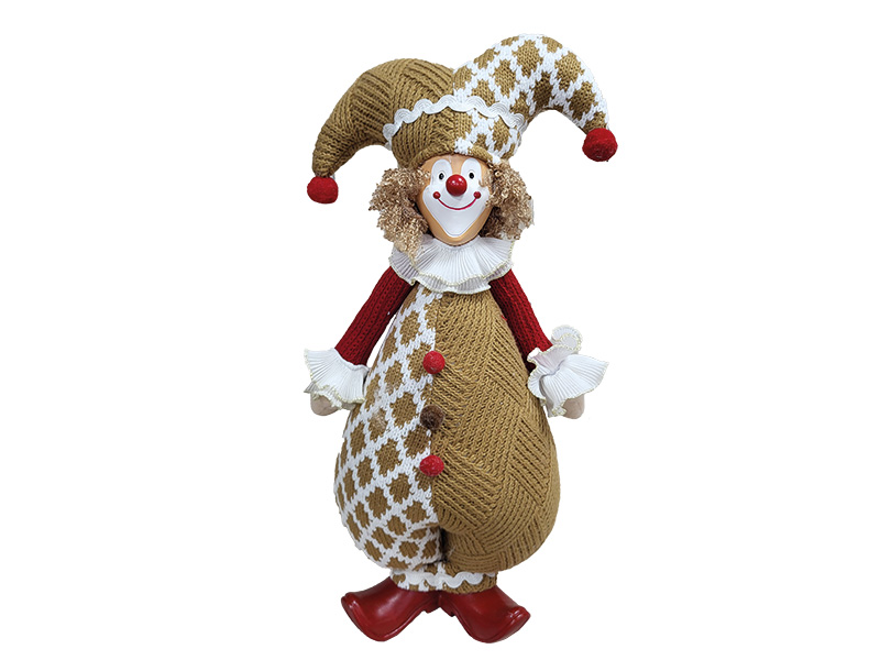Clown aus Poly mit gesticktem Anzug, 16x10x40cm    Clown aus Poly mit gesticktem Anzug, 16x10x40cm