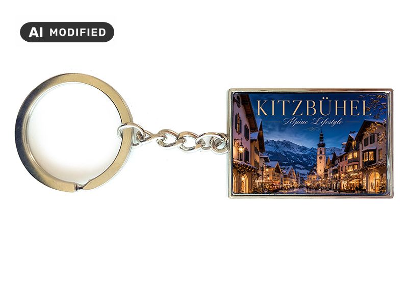 Souvenir Schlüsselanhänger Kitzbühel aus Metall 10x3cm