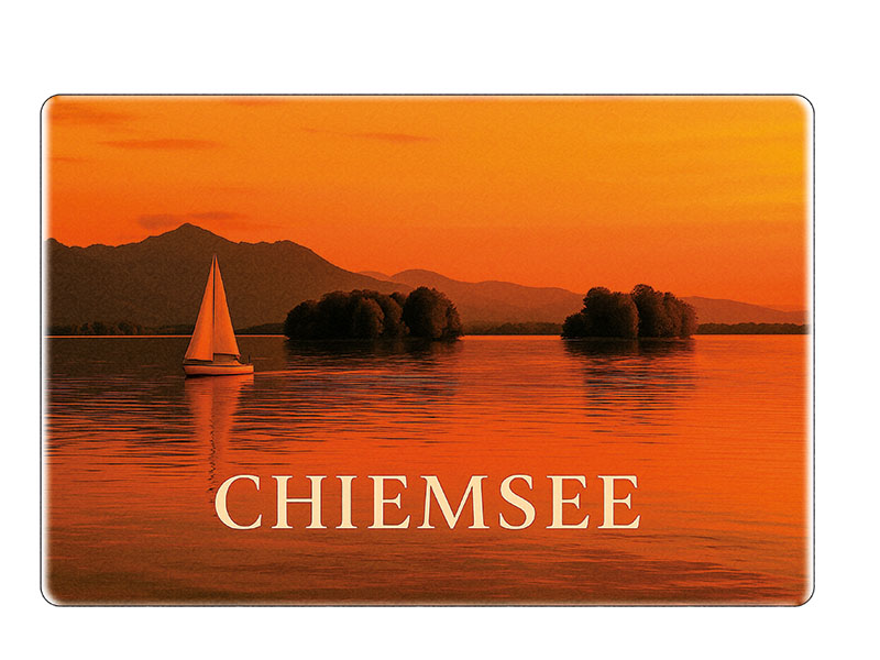 Souvenir Foto Magnet Steingut Chiemsee 6x4,5cm