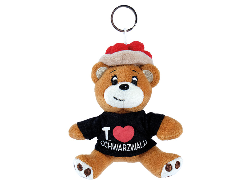 Plush bear "I ♥ Schwarzwald" 9x5x12cm, with keychain