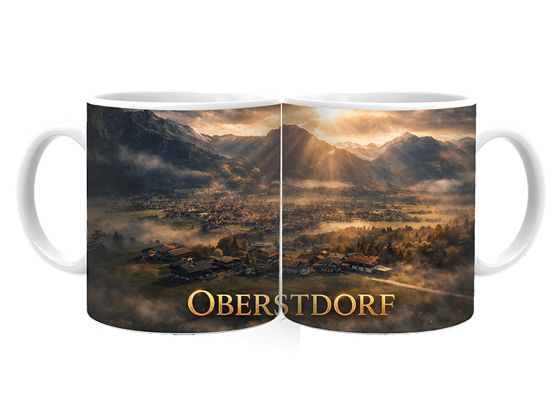 Souvenir Foto Keramik Tasse Oberstdorf Ø8x9,5cm