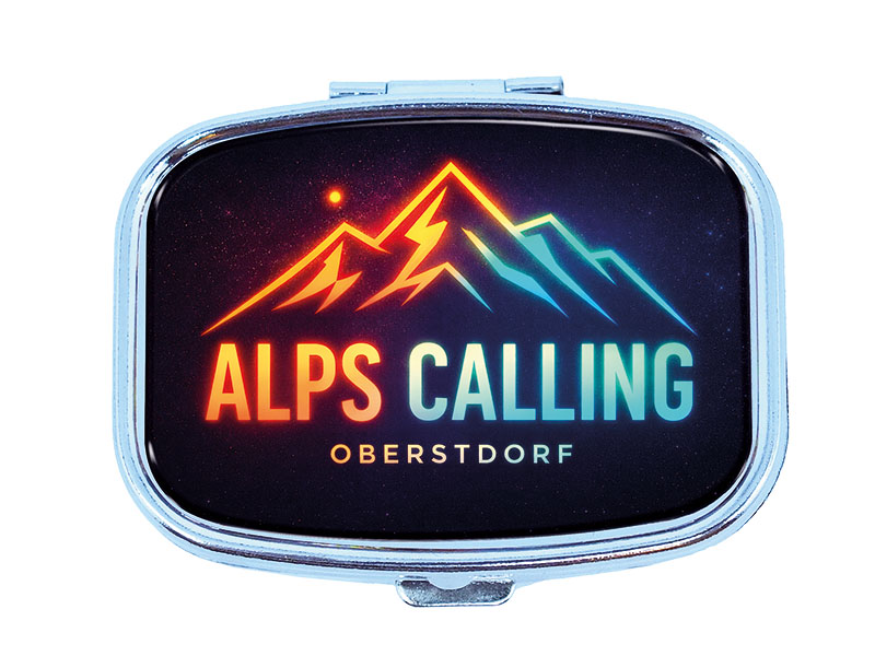 Souvenir Pillendose Oberstdorf aus Metall 6x4,5cm