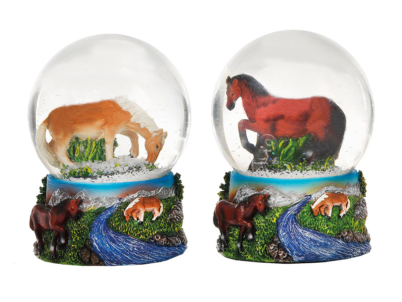 13662 Schnee- Glitzerkugel Pferd