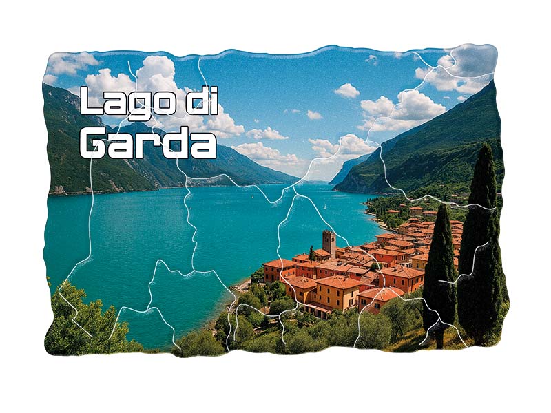 Souvenir Foto Kunststoff Magnet Gardasee 8x5cm