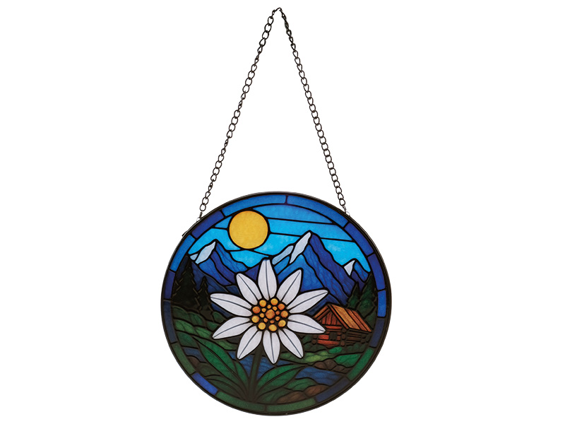 Glasschild Edelweiß Ø20cm