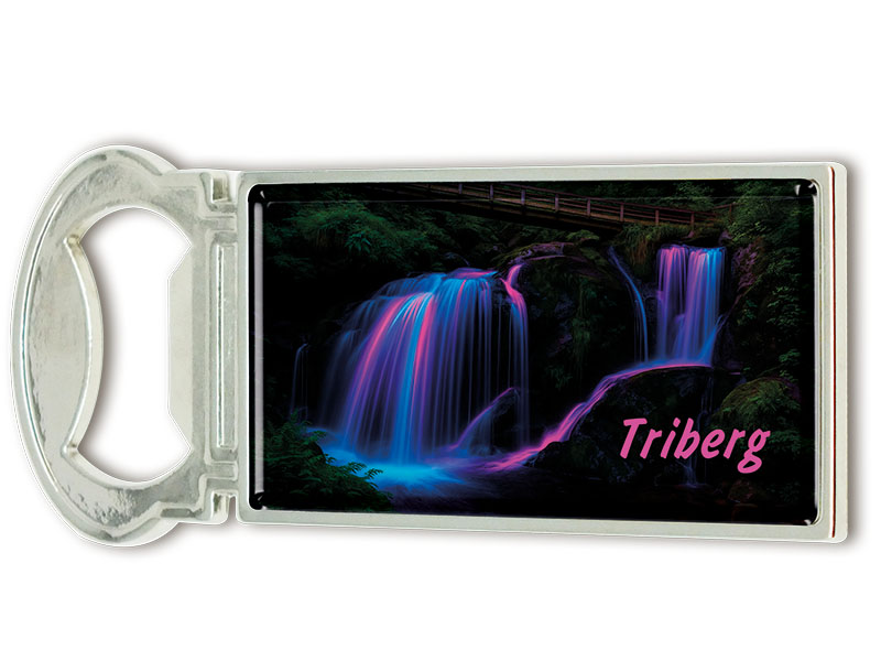 Souvenir Magnet Kapselheber aus Metall Triberg 3x9cm