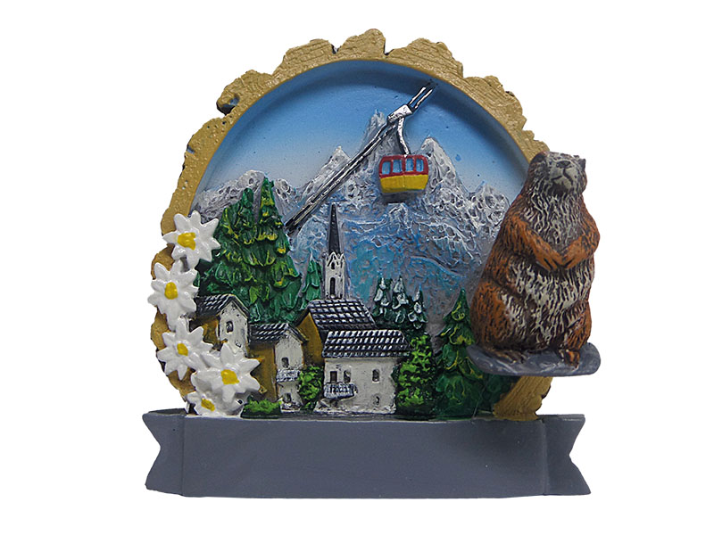 Magnet Alpenpanorama aus Poly 6x2,5x6,5cm    Magnet Alpenpanorama aus Poly 6x2,5x6,5cm