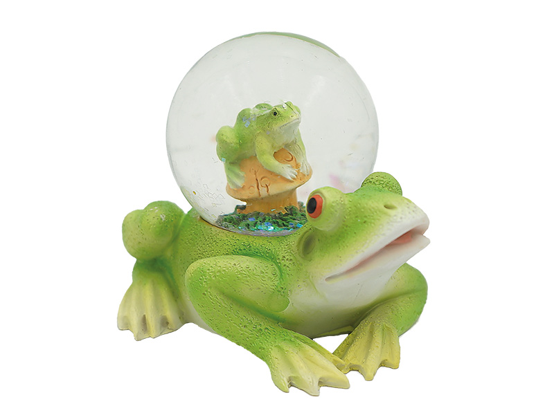 17542 Poly Frosch mit Frosch Glitzerkugel