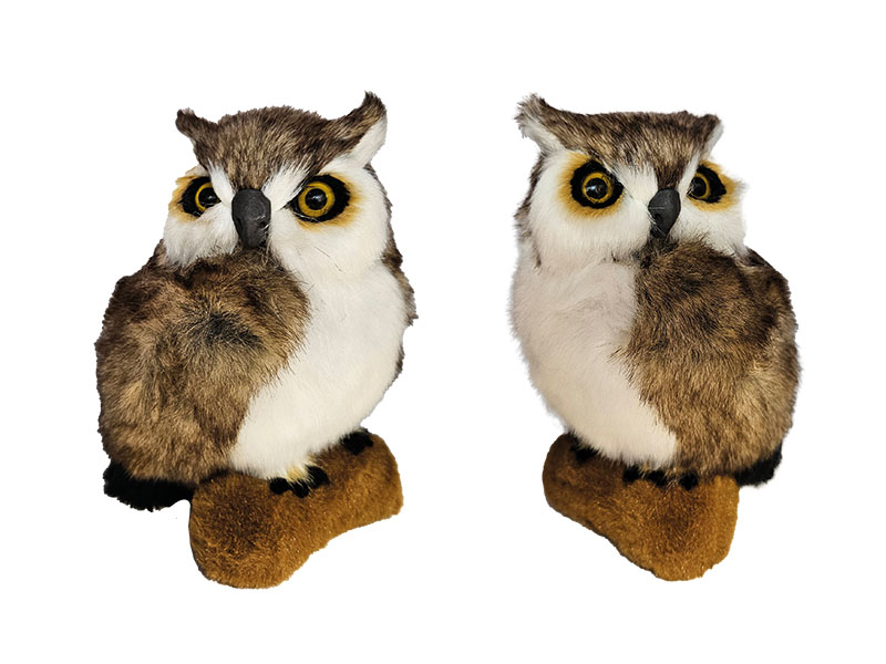 Deko Eule mit Kunstfell 10x10x16cm    Deko Eule mit Kunstfell 10x10x16cm