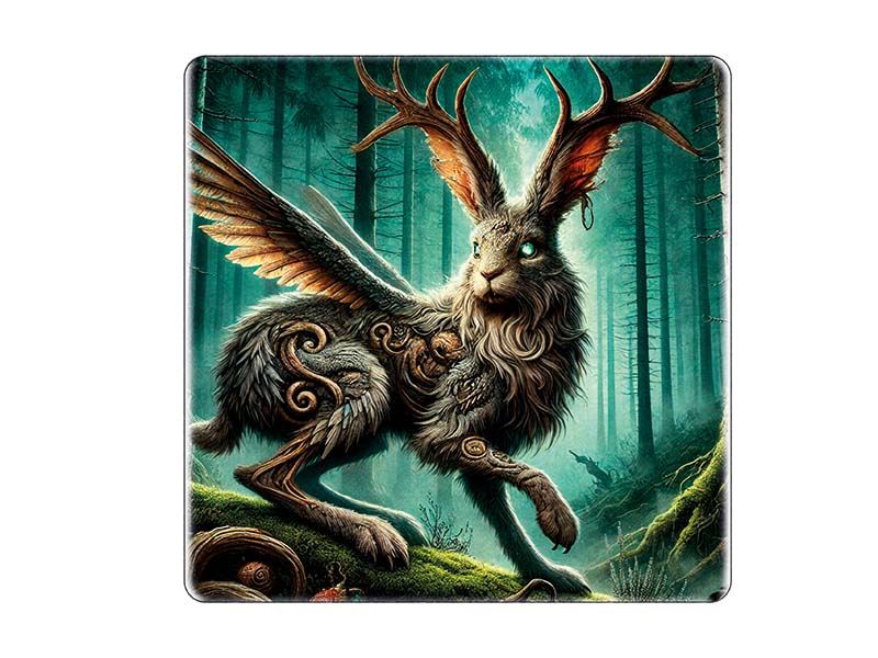 Souvenir Foto Magnet Steingut BayerischerWald 5x5cm Souvenir Foto Magnet Steingut BayerischerWald 5x5cm