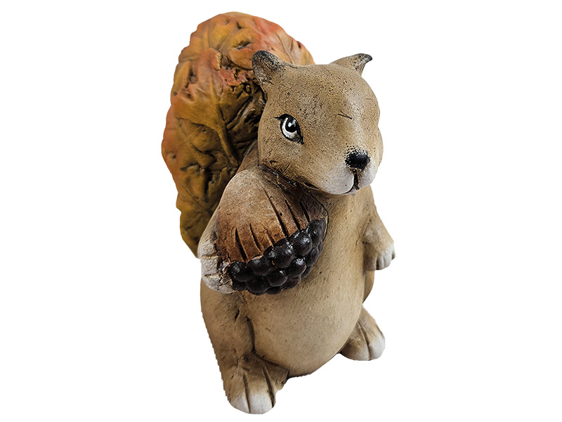Eichhörnchen mit Blätterschwanz aus Keramik 20x11x18,5cm    Eichhörnchen mit Blätterschwanz aus Keramik 20x11x18,5cm