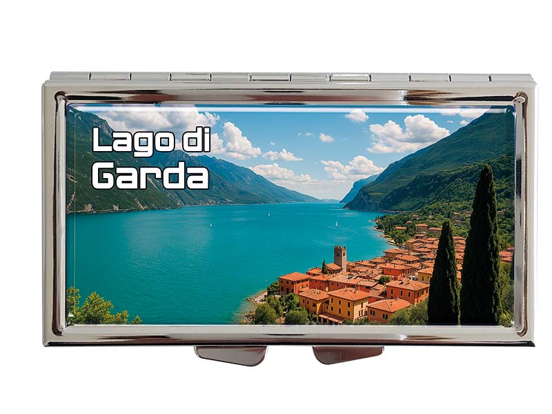 Souvenir Metall Pillendose Gardasee 8,5x4,5cm Souvenir Metall Pillendose Gardasee 8,5x4,5cm