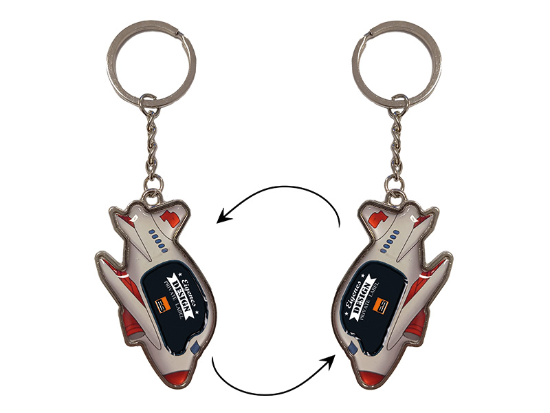 Schlüsselanhänger Flugzeug aus Metall 12x4cm   