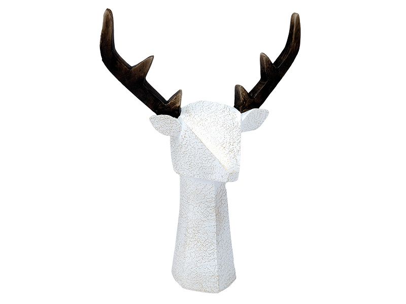 Poly deer head polygon 21x10x28cm