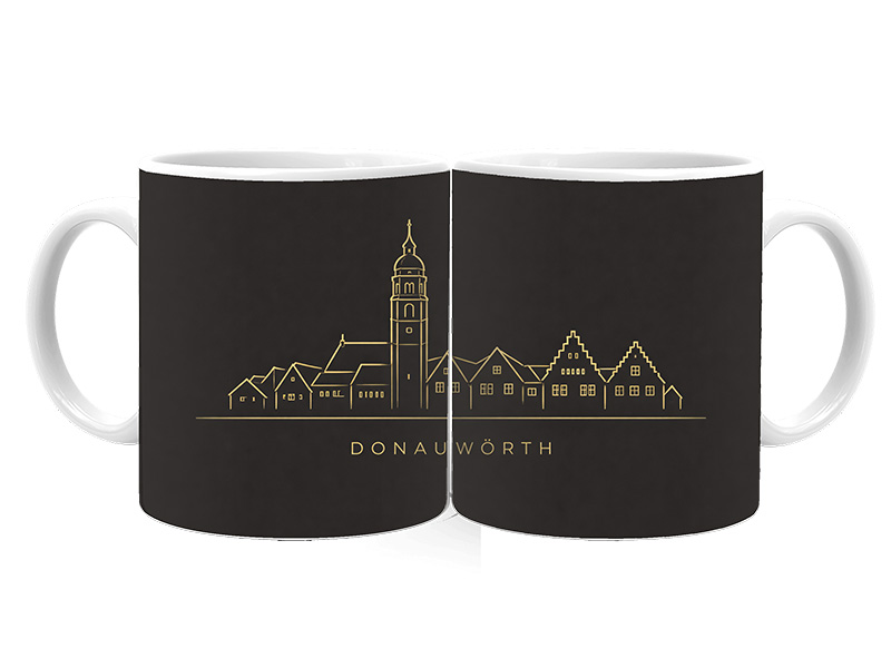 Souvenir Foto Tasse Donauwörth aus Keramik Ø8x9,5cm