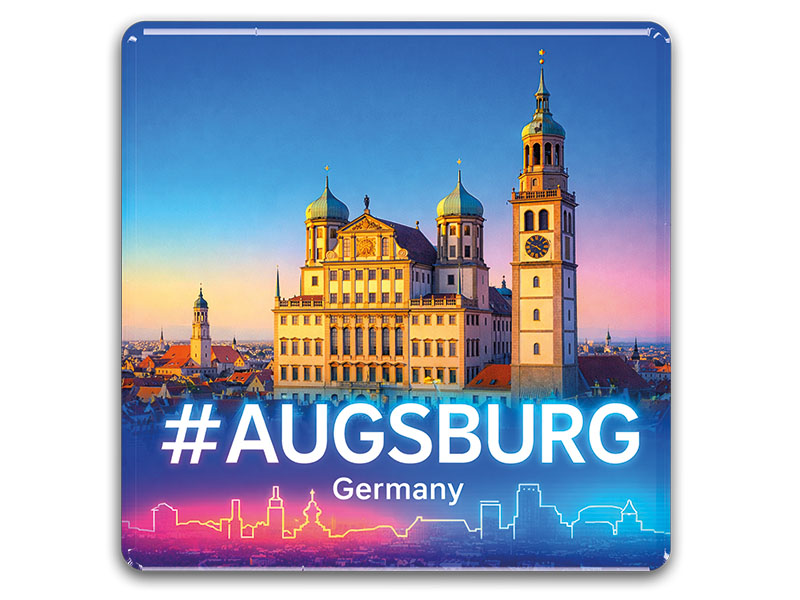 Souvenir Foto Magnet Augsburg 8x8cm