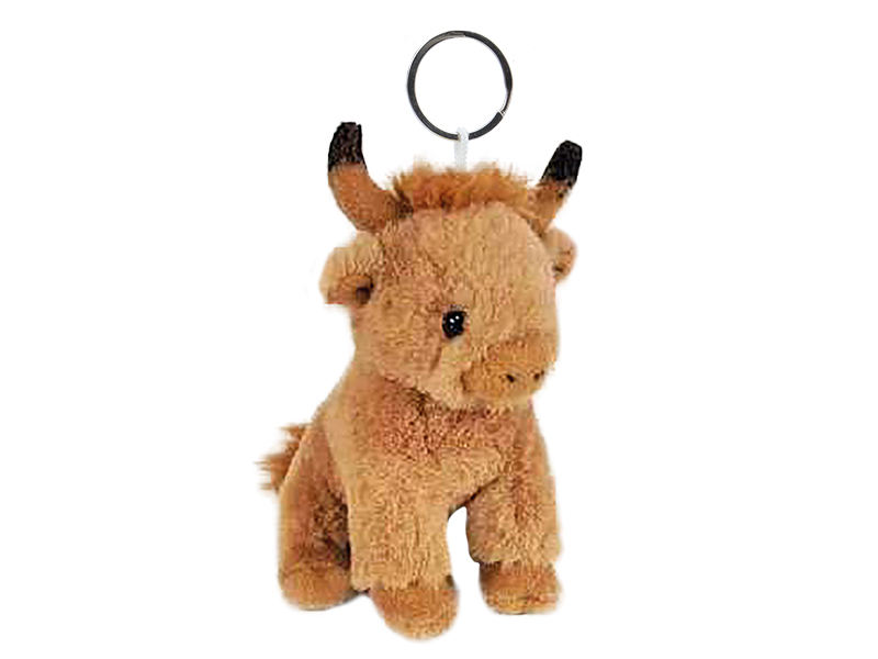 Hochlandrind aus Plüsch mit Schlüsselanhänger 9x9x11cm