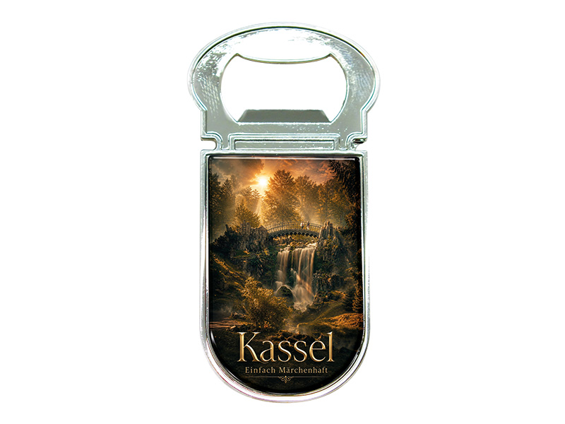 Souvenir Kapselheber Magnet Kassel aus Metall 3x7cm