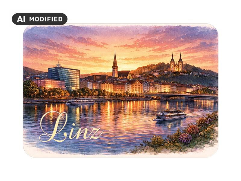 Souvenir Foto Magnet Linz aus Kunststoff 8x5cm