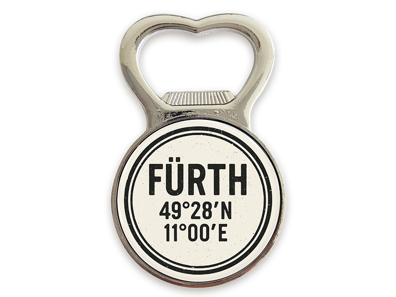 Souvenir metal magnet bottle opener Fürth 4 x6cm