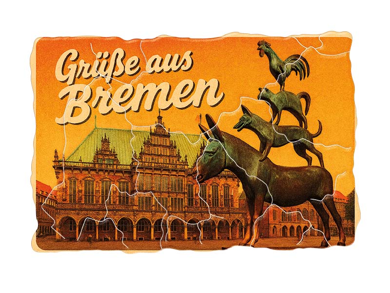 Souvenir Foto Kunststoff Magnet Bremen 8x5cm