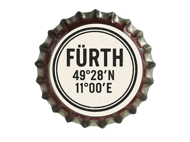 Souvenir crown cap magnet Fürth Ø3cm