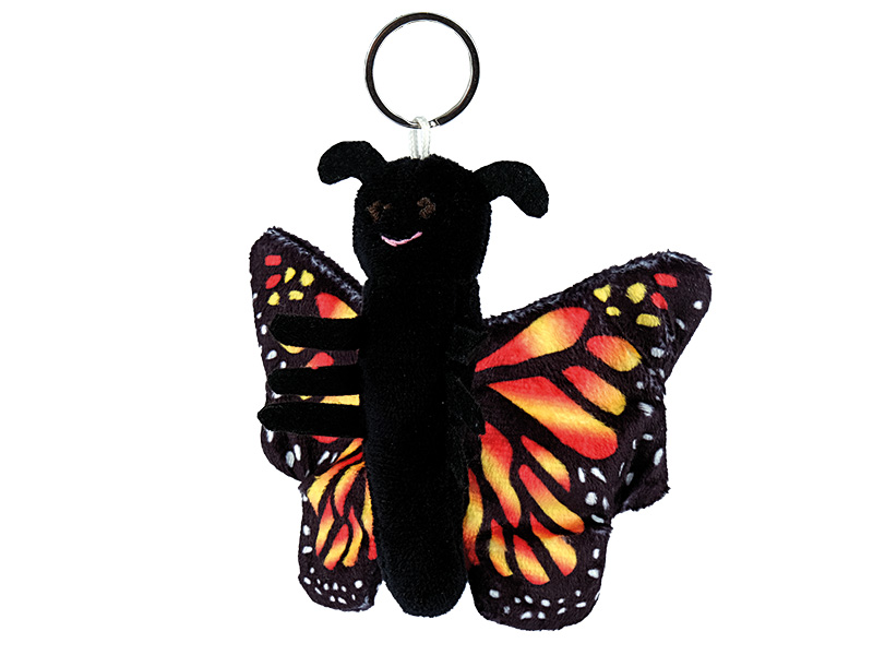 Schmetterling aus Plüsch mit Schlüsselanhänger, 13x2x13cm   