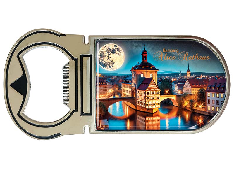 Souvenir Magnet Kapselheber aus Metall Bamberg 4x9cm