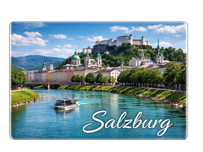 Souvenir Foto Magnet Salzburg aus Steingut 6x4,5cm