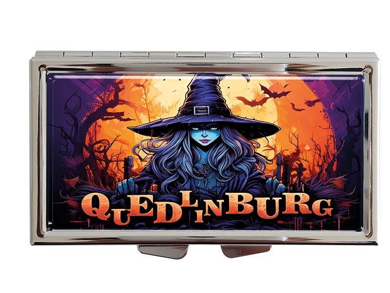 Souvenir Metall Pillendose Quedlinburg 8,5x4,5cm Souvenir Metall Pillendose Quedlinburg 8,5x4,5cm