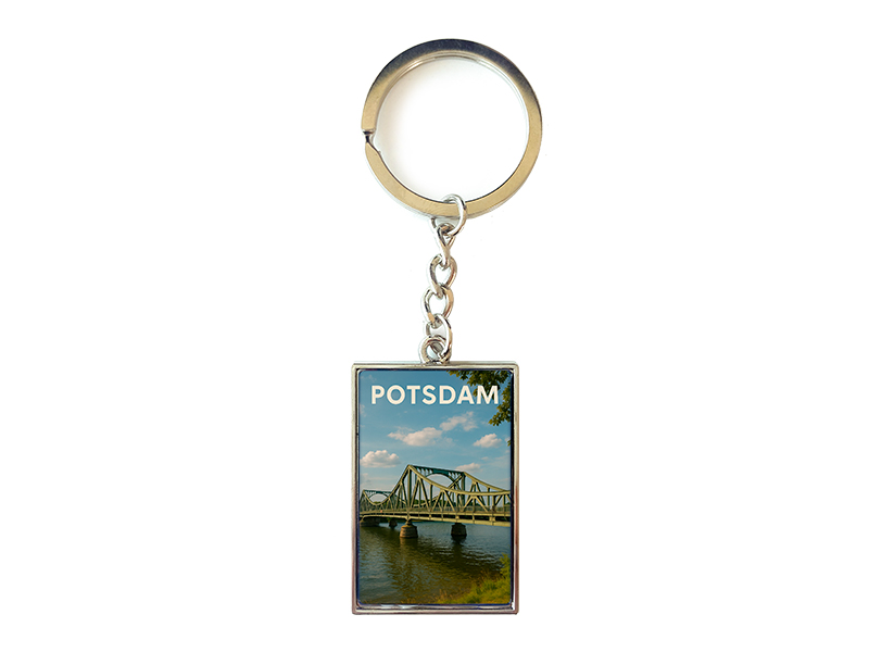 Souvenir Schlüsselanhänger rechteckig aus Metall Potsdam 3x10cm