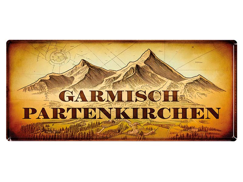Souvenir Foto Magnet im Panoramaformat Garmisch 12x5cm