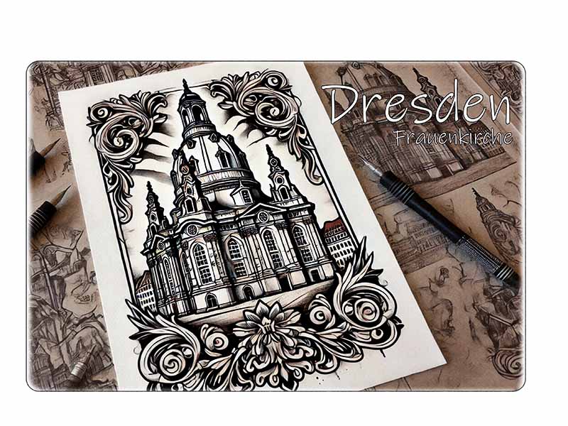 Souvenir Foto Magnet Steingut Dresden 6x4,5cm Souvenir Foto Magnet Steingut Dresden 6x4,5cm