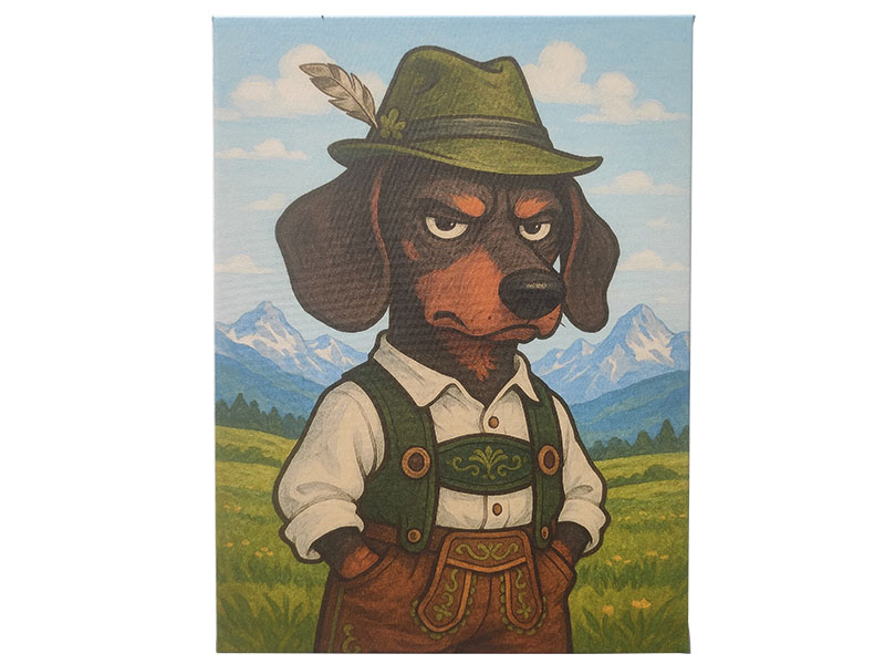 Leinwand Dackel mit Tracht 30x40cm   