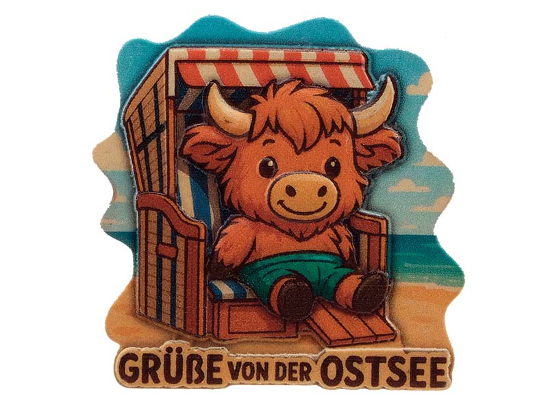 3D magnet highland cuttle Baltic Sea, poly, 6,5x0,5x6,5cm