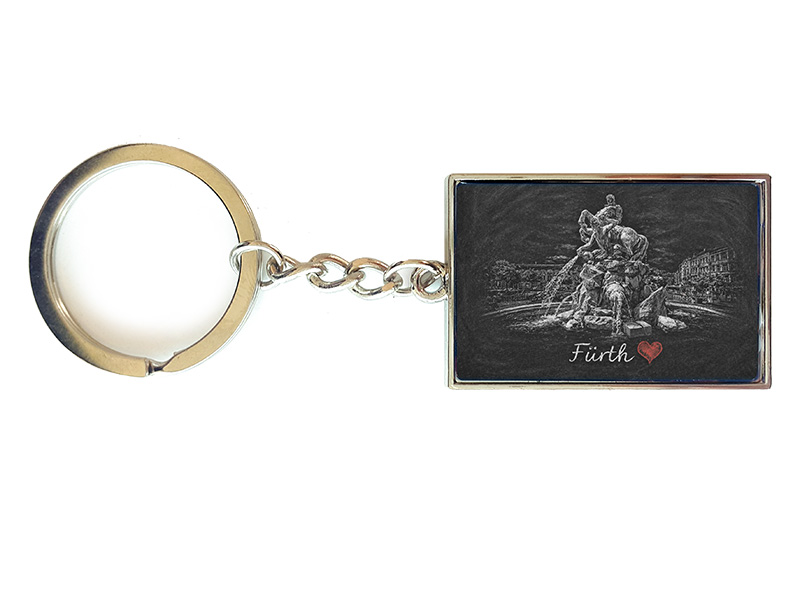 Souvenir Schlüsselanhänger Fürth aus Metall 10x3cm
