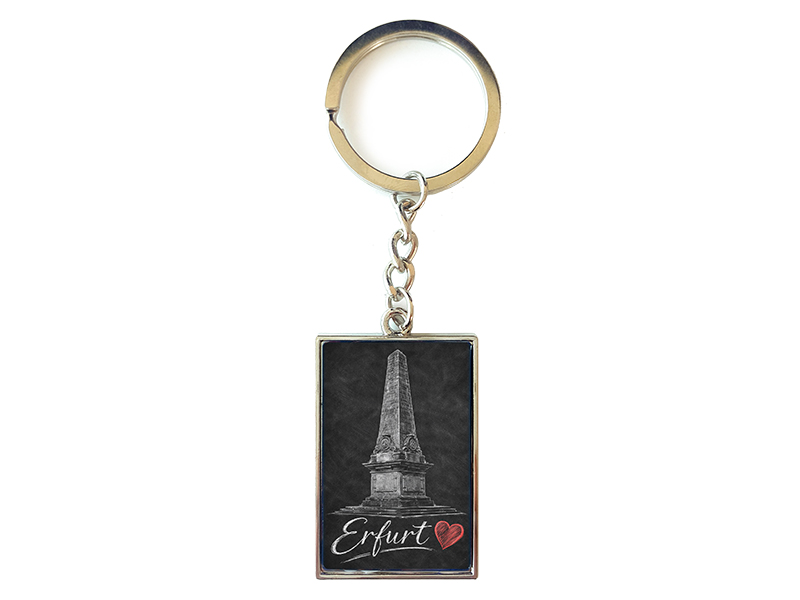 Souvenir Schlüsselanhänger Erfurt aus Metall 10x3cm