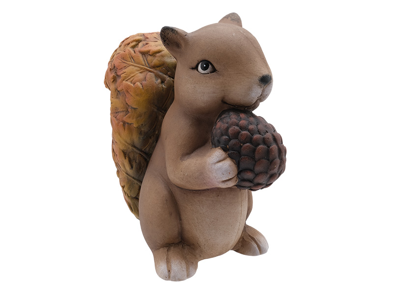 Eichhörnchen mit Blätterschwanz aus Keramik 20x11x18,5cm
