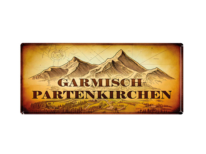 Souvenir Foto Magnet Panoramaformat Garmisch 8x3,5cm