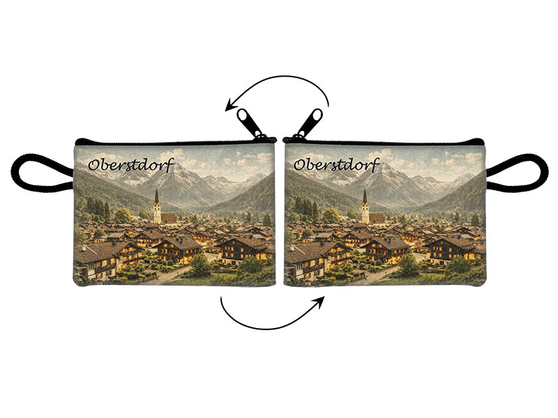 Souvenir Täschchen aus Kunstleder Oberstdorf 11x8cm