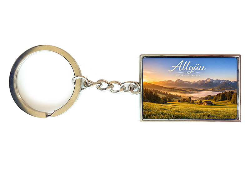 Souvenir Schlüsselanhänger Allgäu aus Metall 10x3cm
