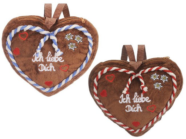 33039 Plüsch Rucksack Lebkuchenherz