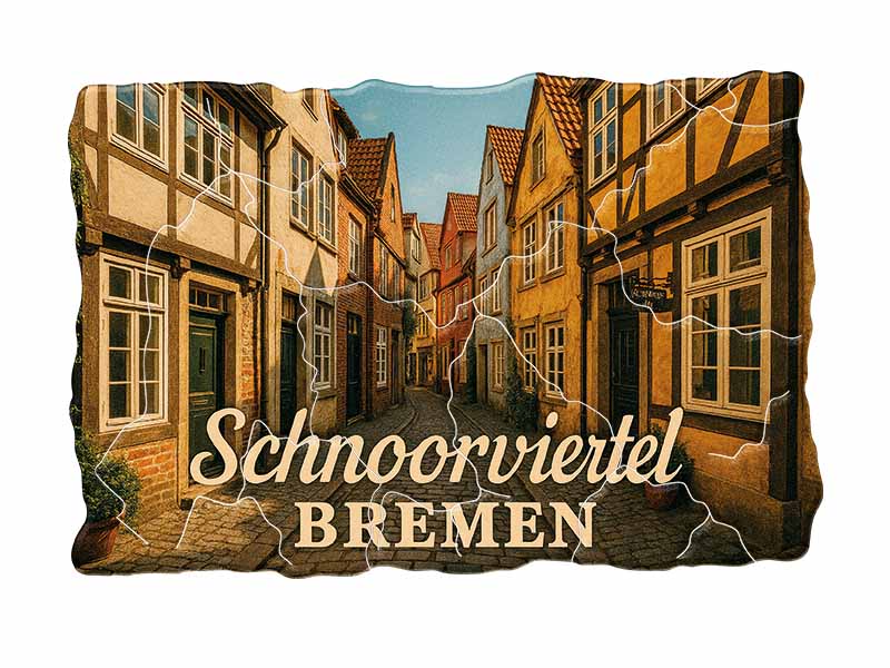 Souvenir Foto Kunststoff Magnet Bremen 8x5cm
