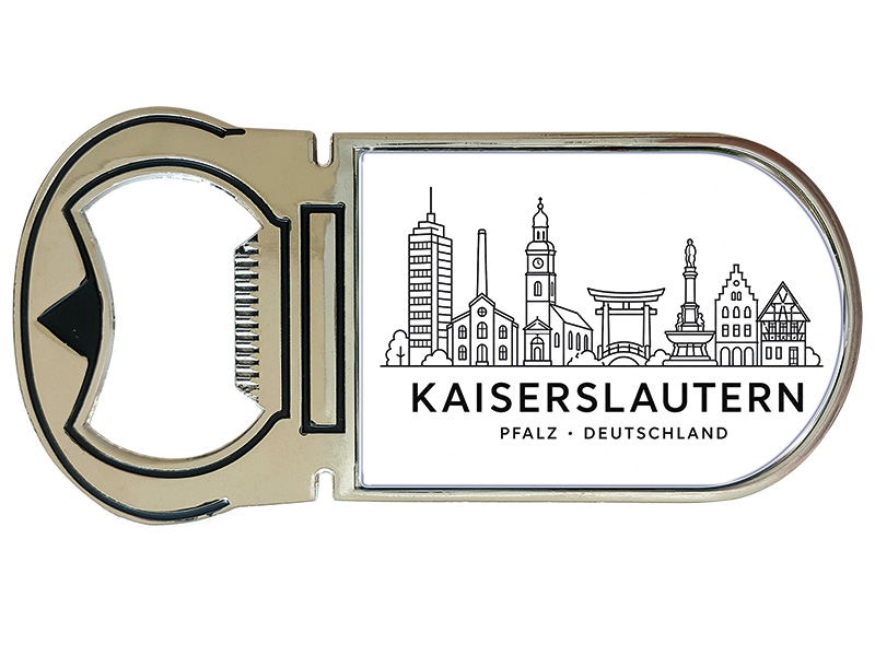 Souvenir Kapselheber Magnet Kaiserslautern aus Metall 4x9cm